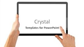  Presentation with ipad - Presentation theme featuring tablet-ipad-in-a-hand background and a white colored foreground