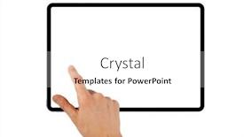  Presentation with ipad - Slide deck featuring tablet-ipad-in-a-hand background and a white colored foreground