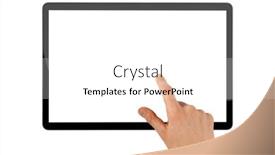  Presentation with ipad - PPT theme with tablet-ipad-in-a-hand background and a white colored foreground
