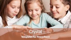  Presentation with kids playing - Presentation theme having rice and salmon steak with spicy sauce style thai food background and a lemonade colored foreground