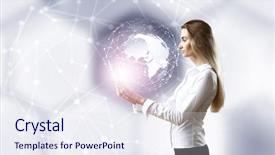  Presentation with high tech - Theme featuring tablet pc against high tech background and a sky blue colored foreground