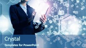  Presentation with high tech - Audience pleasing theme consisting of tablet pc against high tech backdrop and a  colored foreground