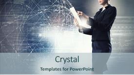  Presentation with high tech change - Slide set consisting of tablet pc against high background and a light blue colored foreground