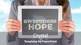  Presentation with medical biology - Slide deck having tablet pc against medical background and a gray colored foreground