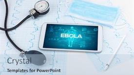  Presentation with ebola - PPT layouts with tablet-pc-and-doctor-tools background and a light blue colored foreground