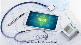  Presentation with tablet - Slide set enhanced with tablet-pc-and-doctor-tools background and a lemonade colored foreground