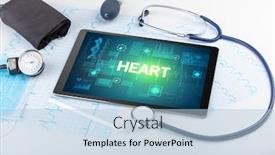  Presentation with medical prevention - Audience pleasing PPT layouts consisting of tablet-pc-and-medical-stuff backdrop and a light blue colored foreground