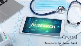  Presentation with medical prevention - Presentation theme with tablet-pc-and-medical-stuff background and a light blue colored foreground