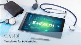  Presentation with medical concept - Audience pleasing slides consisting of tablet-pc-and-medical-stuff backdrop and a light blue colored foreground