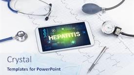  Presentation with medical prevention - Cool new slides with tablet-pc-and-medical-stuff backdrop and a sky blue colored foreground