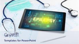  Presentation with medical prevention - Slide deck with tablet-pc-and-medical-stuff background and a sky blue colored foreground