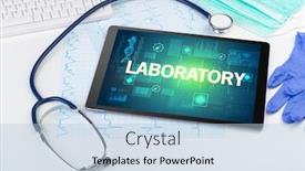  Presentation with medical prevention - Slides enhanced with tablet-pc-and-medical-stuff background and a light blue colored foreground