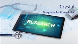  Presentation with medical prevention - Beautiful slide deck featuring tablet-pc-and-medical-stuff backdrop and a light blue colored foreground