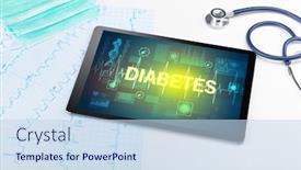  Presentation with medical prevention - Slide deck with tablet-pc-and-medical-stuff background and a sky blue colored foreground