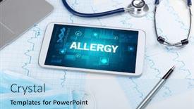  Presentation with medical prevention - Audience pleasing PPT theme consisting of tablet-pc-and-medical-stuff backdrop and a light blue colored foreground