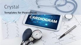  Presentation with medical prevention - Audience pleasing slide set consisting of tablet-pc-and-medical-stuff backdrop and a light blue colored foreground