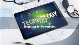  Presentation with medical - Slides featuring tablet-pc-and-medical-stuff background and a ocean colored foreground