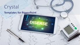  Presentation with medical - Presentation design featuring tablet-pc-and-medical-stuff background and a lemonade colored foreground