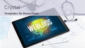  Presentation with social distancing - Cool new slides with tablet-pc-and-medical-tools backdrop and a lemonade colored foreground