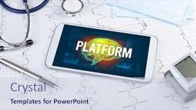  Presentation with social distancing - Beautiful slide set featuring tablet-pc-and-medical-tools backdrop and a lemonade colored foreground