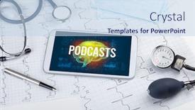  Presentation with social distancing - Cool new presentation with tablet-pc-and-medical-tools backdrop and a sky blue colored foreground