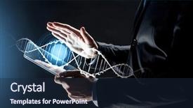  Presentation with dna black - Amazing slide set having tablet pc computer and dna backdrop and a navy blue colored foreground