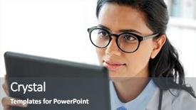  Presentation with healthcare technology - Cool new PPT theme with tablet pc computer at hospital backdrop and a dark gray colored foreground