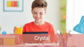  Presentation with cognitive theory learning concept - Cool new slides with tablet pc computer drinking orange backdrop and a coral colored foreground