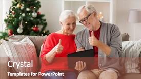  Presentation with kittens christmas holiday red christmas - Slide deck enhanced with tablet pc computer having video background and a red colored foreground