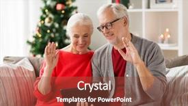  Presentation with wireless communication concept - Amazing presentation design having tablet pc computer having video backdrop and a  colored foreground