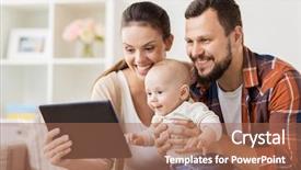  Presentation with parents - Audience pleasing PPT theme consisting of parents babies - family parenthood and people concept backdrop and a coral colored foreground