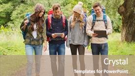  Presentation with travel friends - Audience pleasing slide deck consisting of tablet pc computer walk backdrop and a  colored foreground