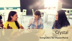  Presentation with international education - Audience pleasing presentation design consisting of tablet pc computers book backdrop and a lemonade colored foreground