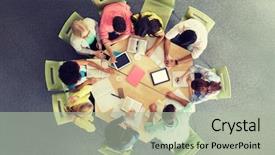  Presentation with technology students - Colorful slide set enhanced with tablet pc computers book backdrop and a mint green colored foreground