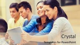  Presentation with high technology - Theme with tablet pc computers making background and a lemonade colored foreground