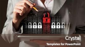  Presentation with password security - Presentation featuring tablet pc entering password security background and a tawny brown colored foreground