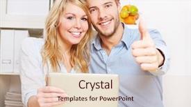  Presentation with thumbs up - Theme featuring tablet pc in the living background and a lemonade colored foreground