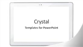  Presentation with tablet - PPT theme having tablet pc isolated on white background and a  colored foreground