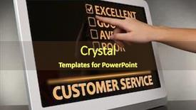  Presentation with concept illustration of customer service - Beautiful presentation theme featuring tablet pc screen customer service backdrop and a tawny brown colored foreground