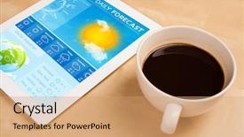  Presentation with forecast - Slides consisting of tablet pc showing weather forecast background and a coral colored foreground