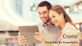  Presentation with people mall - Presentation design consisting of tablet pc taking self background and a lemonade colored foreground