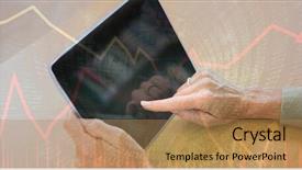  Presentation with digital image - Cool new theme with tablet pc with binary code backdrop and a coral colored foreground