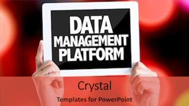  Presentation with data driven - Presentation theme featuring tablet pc with text data background and a red colored foreground