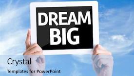  Presentation with dream catcher - Presentation featuring tablet pc with text dream background and a light blue colored foreground