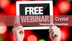  Presentation with free - Presentation design having tablet pc with text free background and a red colored foreground