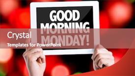  Presentation with good - Theme enhanced with tablet pc with text good background and a coral colored foreground