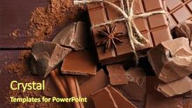  Presentation with spices - Slides enhanced with tablet powders - black chocolate pieces with spices background and a tawny brown colored foreground