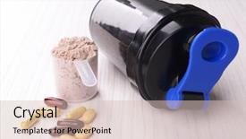  Presentation with whey protein - Beautiful presentation theme featuring tablet powders - whey protein powder in scoop backdrop and a lemonade colored foreground