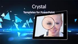  Presentation with technical - Amazing presentation having tablet screen against small pyramid backdrop and a  colored foreground