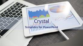  Presentation with diagram - Cool new slide set with tablet showing charts and diagram backdrop and a sky blue colored foreground